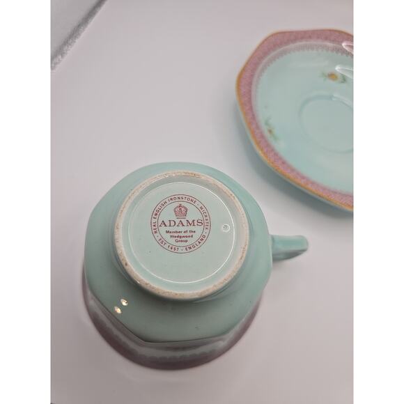 Adams Calyx Ware Lowestoft Cup & Saucer Made In England - Picture 3 of 6